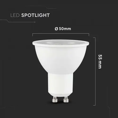 V-TAC - Φωτιστικό LED Chip CREE GU10 7,5W 38° 3000K