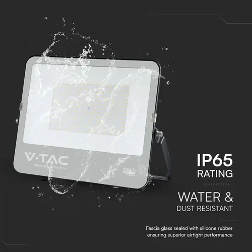 V-TAC - Faro Slim LED SMD Chip CREE 200W 135LM\/W Καλώδιο 1μ Μαύρο 6500K IP65 232216