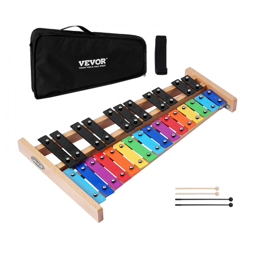Ξυλόφωνο VEVOR Glockenspiel, 27 Νότες, Επαγγελματικό Κρουστό Όργανο Ξυλόφωνου, με Πολύχρωμα Μεταλλικά Πλήκτρα, Περιλαμβάνει 4 Σφυριά, Τσάντα Μεταφοράς, Κιτ Μουσικών Οργάνων για Αρχάριους για Ενήλικες και Παιδιά