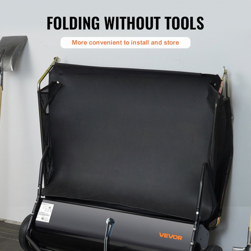 Σκούπα γκαζόν VEVOR Tow Back Lawn, Σκούπα γκαζόν 127 cm με τράβηγμα, Συλλέκτης φύλλων και χόρτου μεγάλης χωρητικότητας 26 κυβικών ποδιών, Σούπα κήπου βαρέως τύπου με ρυθμιζόμενο ύψος σάρωσης για αυλή, γκαζόν, αγρόκτημα