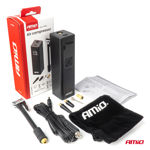 ΚΟΜΠΡΕΣΕΡ ΑΕΡΑ 12V 10BAR 150PSI 20L/MIN 100W ΜΕ ΨΗΦΙΑΚΗ ΟΘΟΝΗ & ΦΑΚΟ LED AMIO 1ΤΕΜ.