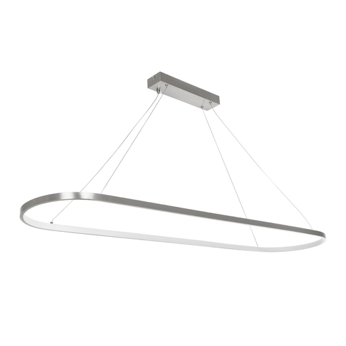 GLOBOSTAR® BOLIVAR 61273 Μοντέρνο Κρεμαστό Φωτιστικό Οροφής LED 54W 6210lm 360° AC 220-240V IP20 Ρυθμιζόμενο Λευκό CCT με Χειριστήριο από 2700K έως 6000K Dimmable - Lumileds SMD Chip - Νίκελ Βούρτσας - Μ120 x Π30 x Υ2cm - 3 Χρόνια Εγγύηση