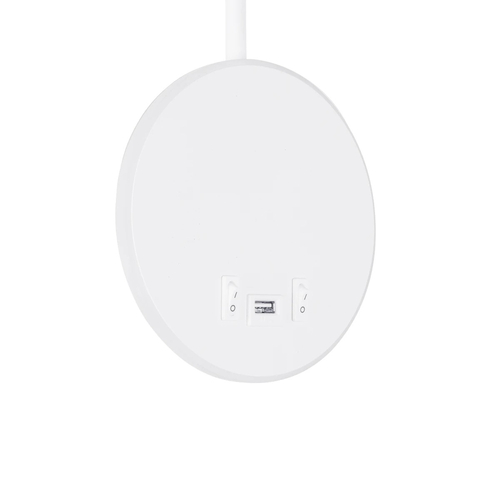 GLOBOSTAR® GOOSE 61693 Μοντέρνο Φωτιστικό Τοίχου - Απλίκα Ξενοδοχείου Reading Light με Φορτιστή USB 3A LED 6W 600lm 36° & 360° AC 220-240V IP20 Θερμό Λευκό 2700K - Bridgelux COB Chip & TÜV SÜD Driver - Λευκό Ματ - Μ15.5 x Π22.5 x Υ30cm - 3 Χρόνια Εγγύηση