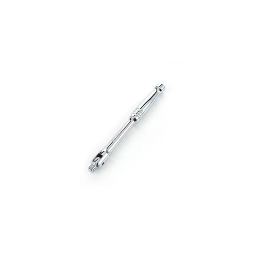 Μανέλα σπαστή 1/4" 140mm
Λαβή για μεγαλύτερη μόχλευση
Ευέλικτη κεφαλή για πολλαπλές γωνίες χρήσης
Μονοκόμματη κατασκευή από κράμα χάλυβα για
στιβαρή απόδοση
Η σφαιρική ασφάλεια βοηθάει στην ασφάλιση της
υποδοχής στην κεφαλή του δίσκου
Λαμπερό, πλήρως γυαλ