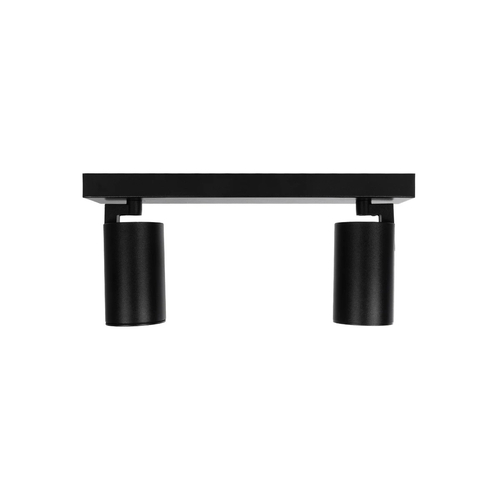 kelvo® SPOTA KLV-101-0136 Μοντέρνο Κινούμενο Φωτιστικό Σποτ Οροφής με Ντουί 2 x GU10 90° AC 220-240V IP20 - Μαύρο Ματ - Μ30 x Π6 x Υ14.5cm