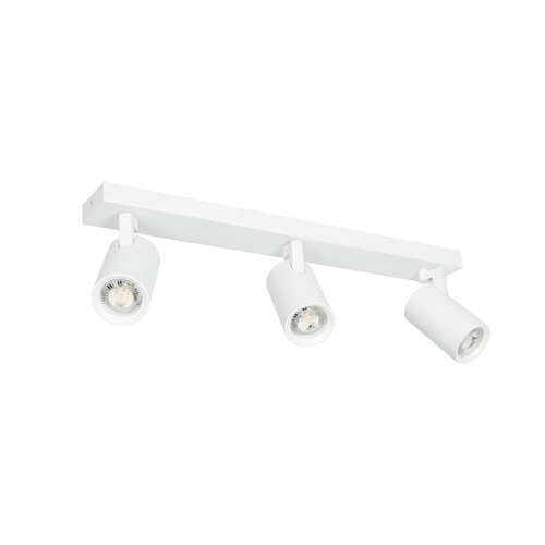 kelvo® SPOTA KLV-101-0139 Μοντέρνο Κινούμενο Φωτιστικό Σποτ Οροφής με Ντουί 3 x GU10 90° AC 220-240V IP20 - Λευκό Ματ - Μ48 x Π6.2 x Υ14cm
