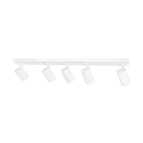 kelvo® SPOTA KLV-101-0143 Μοντέρνο Κινούμενο Φωτιστικό Σποτ Οροφής με Ντουί 5 x GU10 90° AC 220-240V IP20 - Λευκό Ματ - Μ79.5 x Π6.3 x Υ14cm