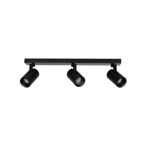 kelvo® SPOTA KLV-101-0138 Μοντέρνο Κινούμενο Φωτιστικό Σποτ Οροφής με Ντουί 3 x GU10 90° AC 220-240V IP20 - Μαύρο Ματ - Μ48 x Π6.2 x Υ14cm