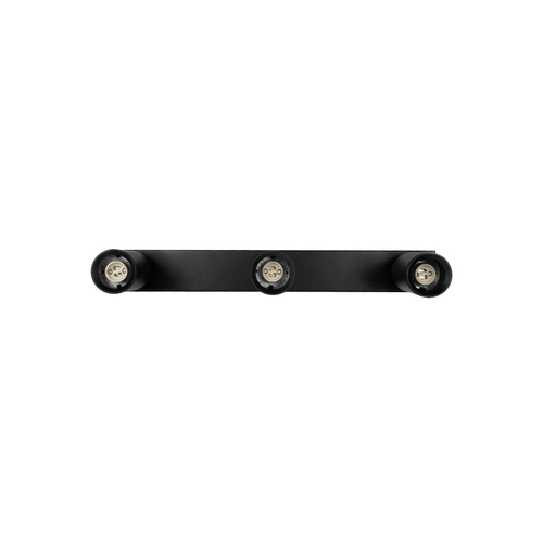 kelvo® SPOTA KLV-101-0138 Μοντέρνο Κινούμενο Φωτιστικό Σποτ Οροφής με Ντουί 3 x GU10 90° AC 220-240V IP20 - Μαύρο Ματ - Μ48 x Π6.2 x Υ14cm