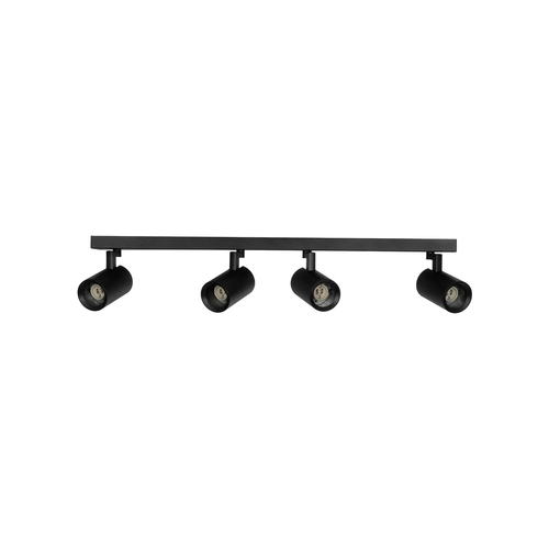 kelvo® SPOTA KLV-101-0140 Μοντέρνο Κινούμενο Φωτιστικό Σποτ Οροφής με Ντουί 4 x GU10 90° AC 220-240V IP20 - Μαύρο Ματ - Μ64 x Π6 x Υ14cm