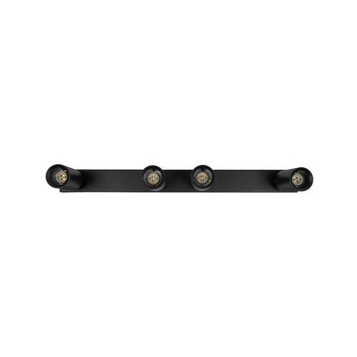 kelvo® SPOTA KLV-101-0140 Μοντέρνο Κινούμενο Φωτιστικό Σποτ Οροφής με Ντουί 4 x GU10 90° AC 220-240V IP20 - Μαύρο Ματ - Μ64 x Π6 x Υ14cm