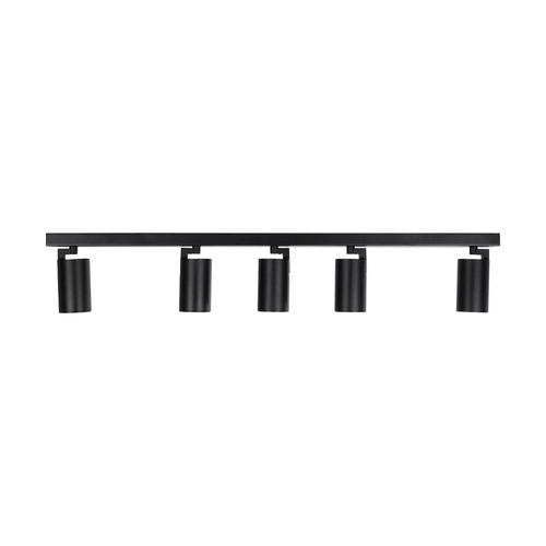 kelvo® SPOTA KLV-101-0142 Μοντέρνο Κινούμενο Φωτιστικό Σποτ Οροφής με Ντουί 5 x GU10 90° AC 220-240V IP20 - Μαύρο Ματ - Μ79.5 x Π6.3 x Υ14cm