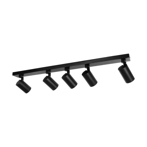 kelvo® SPOTA KLV-101-0142 Μοντέρνο Κινούμενο Φωτιστικό Σποτ Οροφής με Ντουί 5 x GU10 90° AC 220-240V IP20 - Μαύρο Ματ - Μ79.5 x Π6.3 x Υ14cm