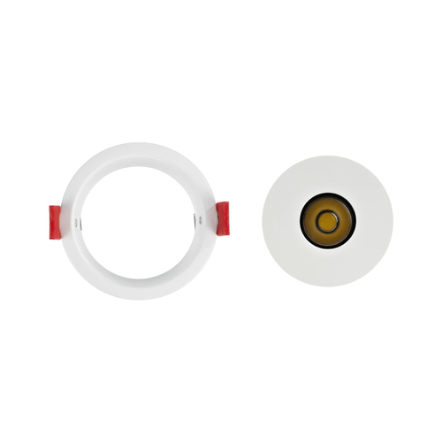 kelvo® PINADO KLV-101-0127 Χωνευτό Downlight Σποτ LED 7W 875lm 15° AC 220-240V IP20 Φυσικό Λευκό 4500K - Bridgelux COB Chip & TÜV SÜD Driver - Λευκό Ματ - Μ8.3 x Π8.3 x Υ8.16cm / Q7.25cm - 5 Χρόνια Εγγύηση
