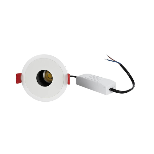 kelvo® PINADO KLV-101-0127 Χωνευτό Downlight Σποτ LED 7W 875lm 15° AC 220-240V IP20 Φυσικό Λευκό 4500K - Bridgelux COB Chip & TÜV SÜD Driver - Λευκό Ματ - Μ8.3 x Π8.3 x Υ8.16cm / Q7.25cm - 5 Χρόνια Εγγύηση