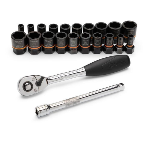 Σετ 23 τεμ. καρυδάκια εξαγωγής BoltBiter 1/4" και 3/8" μετρικά και ίντσας
Καστάνια ταχείας απεμπλοκής για να μπορούν να αφαιρεθούν γρήγορα τα καρυδάκια
Κουμπί γρήγορης εναλλαγής φοράς με το ένα χέρι
Αφαιρεί σκουριασμένες και στρογγυλεμένες βίδες
Καινοτόμοι αυλοί για εύκολη εφαρμογή σε φθαρμένες βίδες
Καινοτόμοι αυλοί για εύκολη εφαρμογή σε φθαρμένες βίδες
Bi-σχεδιασμός για αφαίρεση κατεστραμένων βιδών
Διπλό μέγεθος καρυδάκια που δουλεύουν και για μετρικά και για ίντσας βίδες
Εξάγωνη βάση για χρήση σε μπουλονόκλειδα, μανέλες, καστάνιες και κλειδιά
Έως 5 φορές περισσότερη δύναμη
Χάλυβας από κράμα χρωμίου μολυβδαινίου (Cr-Mo) για εξαιρετική αντοχή και ανθεκτικότητα
Έρχεται μαζί με κασετίνα υψηλής αντοχής
Περιέχει: 1 - 3/8” Καστάνια ταχείας απεμπλοκής
2 - 1/4” Καρυδάκια εξαγωγής 7, 8 mm
2 - 1/4” Αρνητικά καρυδάκια εξαγωγής -7, -8 mm
8 - 3/8” Καρυδάκια εξαγωγής 10, 11, 12, 13, 14, 16, 17, 19 mm
8 - 3/8” Αρνητικά καρυδάκια εξαγωγής -10, -11, -12, -13, -14, -16, -17, -19 mm
2 - Εξαρτήματα
3/8” Προέκταση 6”
3/8” αντάπτορας 3/8”FX1/4”M / ST09138