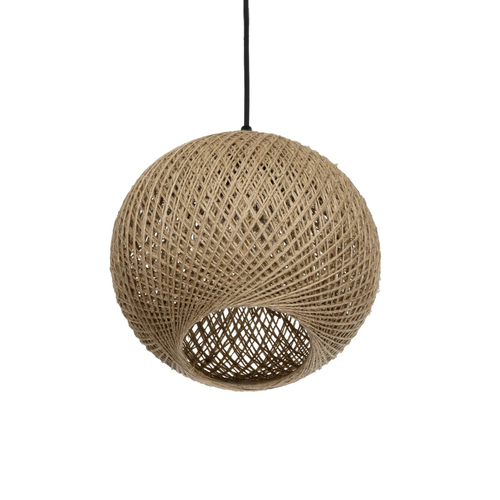 GLOBOSTAR® SOLEI 205-0003 Boho Κρεμαστό Φωτιστικό Οροφής με Ντουί 1 x E27 AC 220-240V IP20 - Μπεζ - M20 x Π20 x Υ25cm