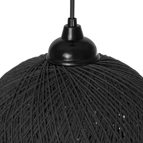 GLOBOSTAR® SOLEI 205-0006 Boho Κρεμαστό Φωτιστικό Οροφής με Ντουί 1 x E27 AC 220-240V IP20 - Μαύρο - M20 x Π20 x Υ25cm