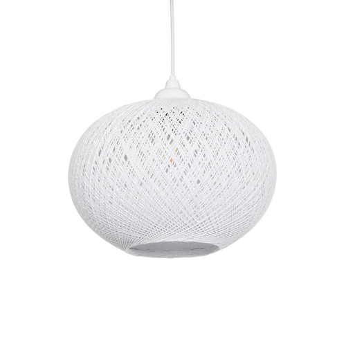 GLOBOSTAR® SOLEI 205-0008 Boho Κρεμαστό Φωτιστικό Οροφής με Ντουί 1 x E27 AC 220-240V IP20 - Λευκό - M30 x Π30 x Υ35cm