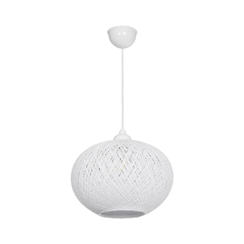 GLOBOSTAR® SOLEI 205-0008 Boho Κρεμαστό Φωτιστικό Οροφής με Ντουί 1 x E27 AC 220-240V IP20 - Λευκό - M30 x Π30 x Υ35cm