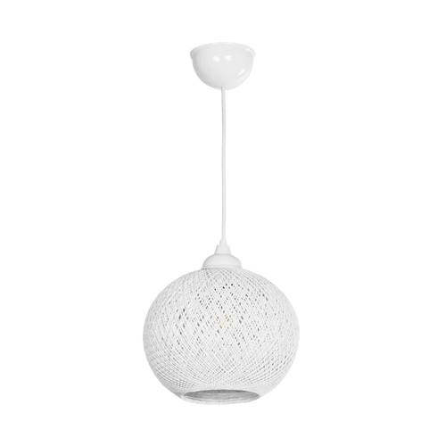 GLOBOSTAR® SOLEI 205-0009 Boho Κρεμαστό Φωτιστικό Οροφής με Ντουί 1 x E27 AC 220-240V IP20 - Λευκό - M20 x Π20 x Υ25cm