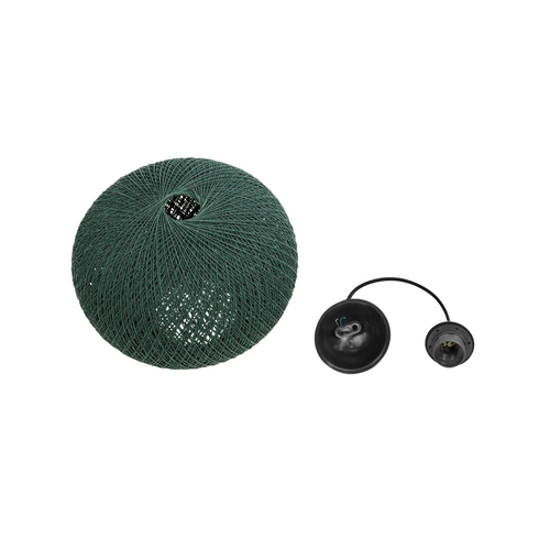 GLOBOSTAR® SOLEI 205-0014 Boho Κρεμαστό Φωτιστικό Οροφής με Ντουί 1 x E27 AC 220-240V IP20 - Πράσινο - M30 x Π30 x Υ35cm