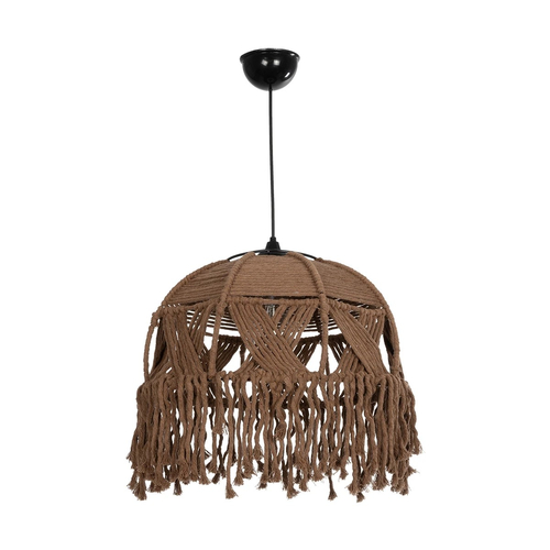 GLOBOSTAR® TONA 205-0016 Boho Κρεμαστό Φωτιστικό Οροφής με Ντουί 1 x E27 AC 220-240V IP20 - Μπεζ - M40 x Π40 x Υ38cm
