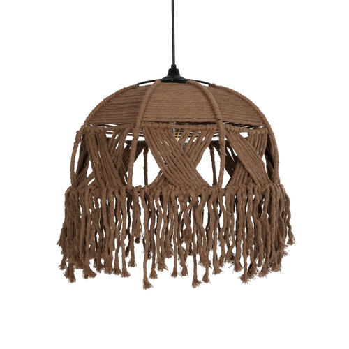 GLOBOSTAR® TONA 205-0016 Boho Κρεμαστό Φωτιστικό Οροφής με Ντουί 1 x E27 AC 220-240V IP20 - Μπεζ - M40 x Π40 x Υ38cm
