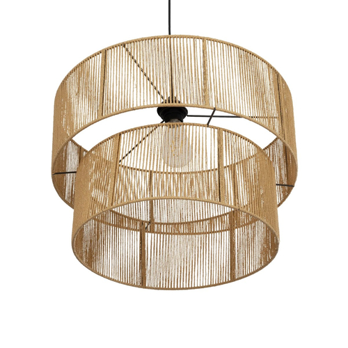 GLOBOSTAR® ROXXI 205-0020 Boho Κρεμαστό Φωτιστικό Οροφής με Ντουί 1 x E27 AC 220-240V IP20 - Μπεζ - M50 x Π50 x Υ36cm