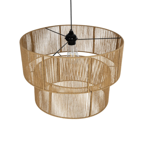GLOBOSTAR® ROXXI 205-0020 Boho Κρεμαστό Φωτιστικό Οροφής με Ντουί 1 x E27 AC 220-240V IP20 - Μπεζ - M50 x Π50 x Υ36cm