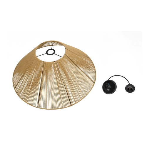 GLOBOSTAR® HATA 205-0037 Boho Κρεμαστό Φωτιστικό Οροφής με Ντουί 1 x E27 AC 220-240V IP20 - Μπεζ - M60 x Π60 x Υ27cm