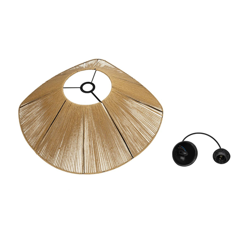 GLOBOSTAR® COURBE 205-0039 Boho Κρεμαστό Φωτιστικό Οροφής με Ντουί 1 x E27 AC 220-240V IP20 - Μπεζ - M62 x Π62 x Υ22cm