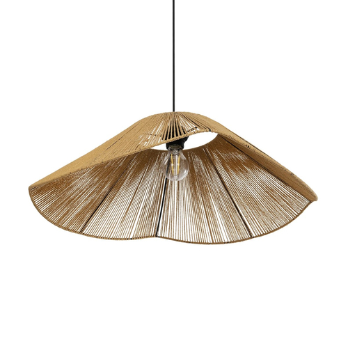 GLOBOSTAR® COURBE 205-0039 Boho Κρεμαστό Φωτιστικό Οροφής με Ντουί 1 x E27 AC 220-240V IP20 - Μπεζ - M62 x Π62 x Υ22cm