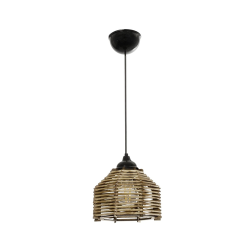 GLOBOSTAR® JUTTO 205-0040 Boho Κρεμαστό Φωτιστικό Οροφής με Ντουί 1 x E27 AC 220-240V IP20 - Μπεζ - M20 x Π20 x Υ18cm