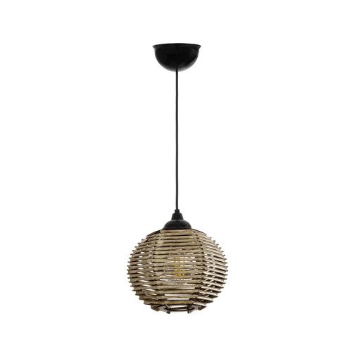 GLOBOSTAR® JUTTI 205-0041 Boho Κρεμαστό Φωτιστικό Οροφής με Ντουί 1 x E27 AC 220-240V IP20 - Μπεζ - M20 x Π20 x Υ18cm
