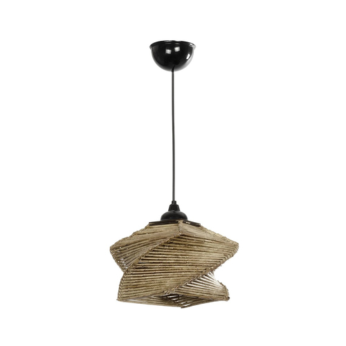 GLOBOSTAR® HUSLE 205-0043 Boho Κρεμαστό Φωτιστικό Οροφής με Ντουί 1 x E27 AC 220-240V IP20 - Μπεζ - M28 x Π28 x Υ19cm