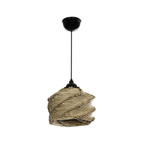 GLOBOSTAR® HUSLE 205-0044 Boho Κρεμαστό Φωτιστικό Οροφής με Ντουί 1 x E27 AC 220-240V IP20 - Μπεζ - M24 x Π24 x Υ21cm