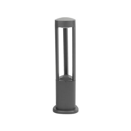 GLOBOSTAR® RODEMA 90545 Φωτιστικό Κολωνάκι Κήπου LED 15W 1500lm 60° AC 220-240V Αδιάβροχο IP65 Θερμό Λευκό 2700K - Γκρι Ανθρακί - Μ16.5 x Π16.5 x Υ60cm - 3 Χρόνια Εγγύηση