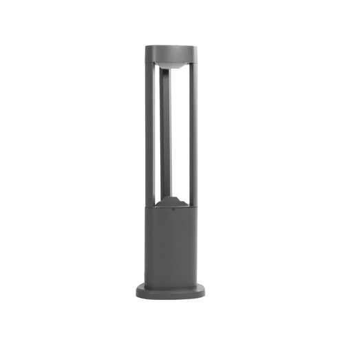 GLOBOSTAR® RODEMA 90545 Φωτιστικό Κολωνάκι Κήπου LED 15W 1500lm 60° AC 220-240V Αδιάβροχο IP65 Θερμό Λευκό 2700K - Γκρι Ανθρακί - Μ16.5 x Π16.5 x Υ60cm - 3 Χρόνια Εγγύηση