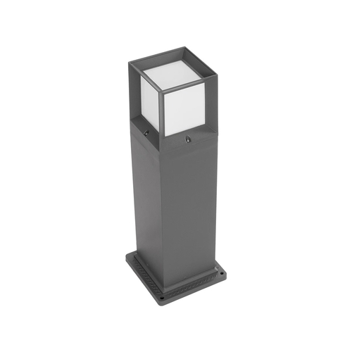 GLOBOSTAR® PALASO 90547 Φωτιστικό Κολωνάκι Κήπου με Ντουί 1 x E27 AC 220-240V Αδιάβροχο IP65 - Γκρι Ανθρακί - Μ20 x Π20 x Υ60.5cm
