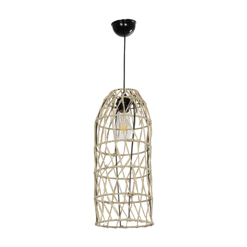GLOBOSTAR® NETI 205-0024 Boho Κρεμαστό Φωτιστικό Οροφής με Ντουί 1 x E27 AC 220-240V IP20 - Μπεζ - M20 x Π20 x Υ49cm