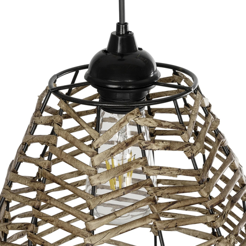 GLOBOSTAR® NETZ 205-0026 Boho Κρεμαστό Φωτιστικό Οροφής με Ντουί 1 x E27 AC 220-240V IP20 - Μπεζ - M30 x Π30 x Υ38cm