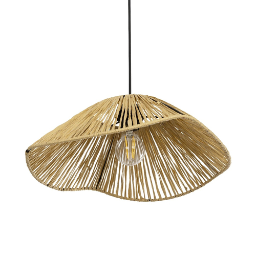 GLOBOSTAR® CHAPEAU 205-0028 Boho Κρεμαστό Φωτιστικό Οροφής με Ντουί 1 x E27 AC 220-240V IP20 - Μπεζ - M41 x Π41 x Υ17cm