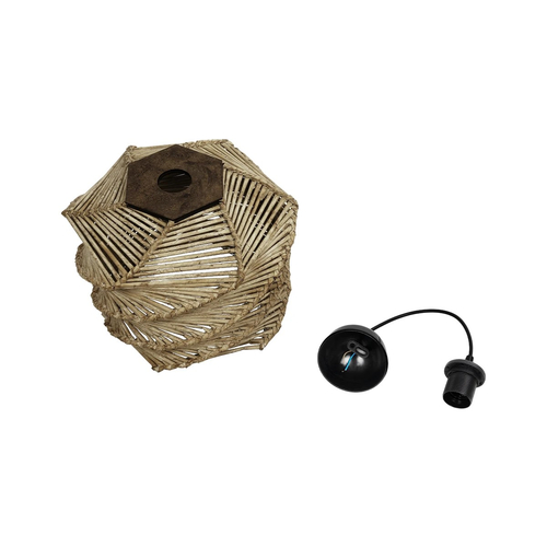 GLOBOSTAR® HUSLE 205-0045 Boho Κρεμαστό Φωτιστικό Οροφής με Ντουί 1 x E27 AC 220-240V IP20 - Μπεζ - M30 x Π30 x Υ28cm
