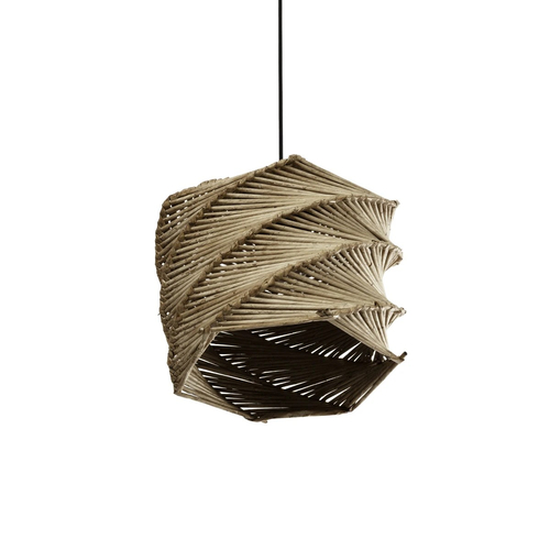 GLOBOSTAR® HUSLE 205-0045 Boho Κρεμαστό Φωτιστικό Οροφής με Ντουί 1 x E27 AC 220-240V IP20 - Μπεζ - M30 x Π30 x Υ28cm