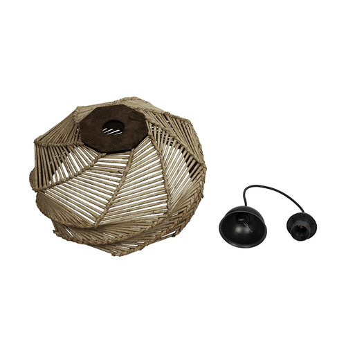 GLOBOSTAR® OLET 205-0049 Boho Κρεμαστό Φωτιστικό Οροφής με Ντουί 1 x E27 AC 220-240V IP20 - Μπεζ - M38 x Π38 x Υ23cm