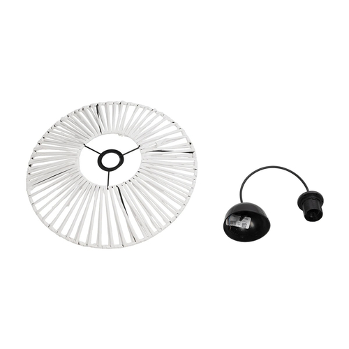 GLOBOSTAR® JAPAN 205-0052 Boho Κρεμαστό Φωτιστικό Οροφής με Ντουί 1 x E27 AC 220-240V IP20 - Λευκό - M40 x Π40 x Υ8cm