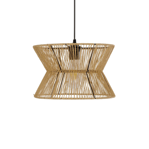 GLOBOSTAR® UPCONE 205-0055 Boho Κρεμαστό Φωτιστικό Οροφής με Ντουί 1 x E27 AC 220-240V IP20 - Μπεζ - M30 x Π30 x 21cm