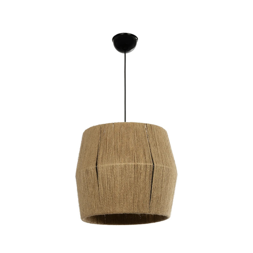 GLOBOSTAR® CONE 205-0057 Boho Κρεμαστό Φωτιστικό Οροφής με Ντουί 1 x E27 AC 220-240V IP20 - Μπεζ - M38 x Π38 x Υ34cm