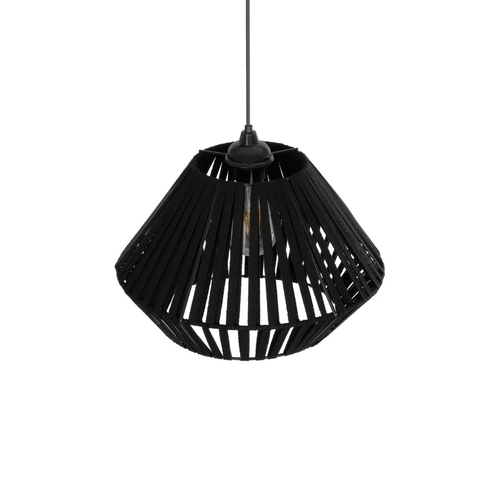 GLOBOSTAR® NUI 205-0061 Boho Κρεμαστό Φωτιστικό Οροφής με Ντουί 1 x E27 AC 220-240V IP20 - Μαύρο - M36 x Π36 x Υ27cm